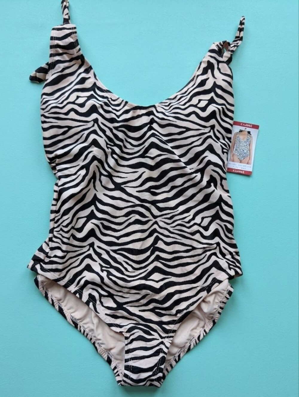 Women’s Zebra Print One-Piece Swimsuit - Black & White